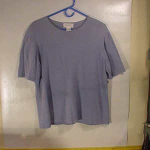 LADIES KNIT TOP - LANDS END SHORT SLEEVE KNIT SHIRT - SIZE 14-16